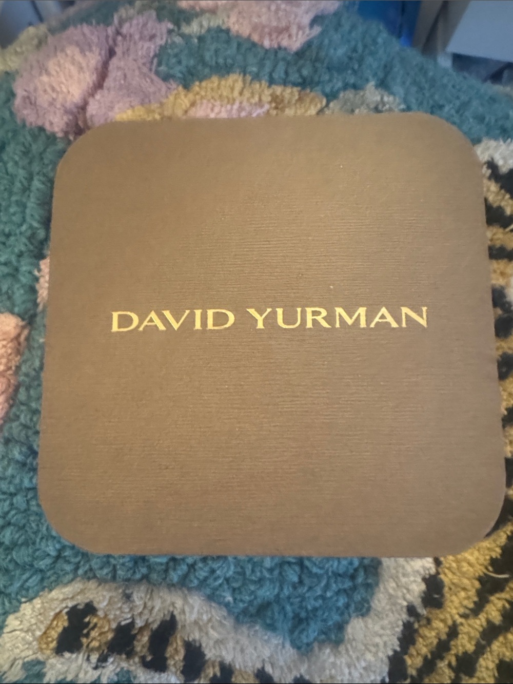 David Yurman Brown Jewelry Box with Gold Logo
